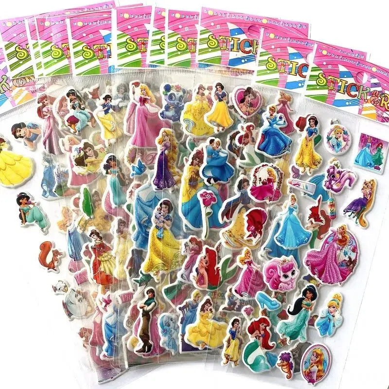 6/12PCS Princess Snow White Stickers For Kids Funny Toys Cartoon Cute Anime cute Stickers
