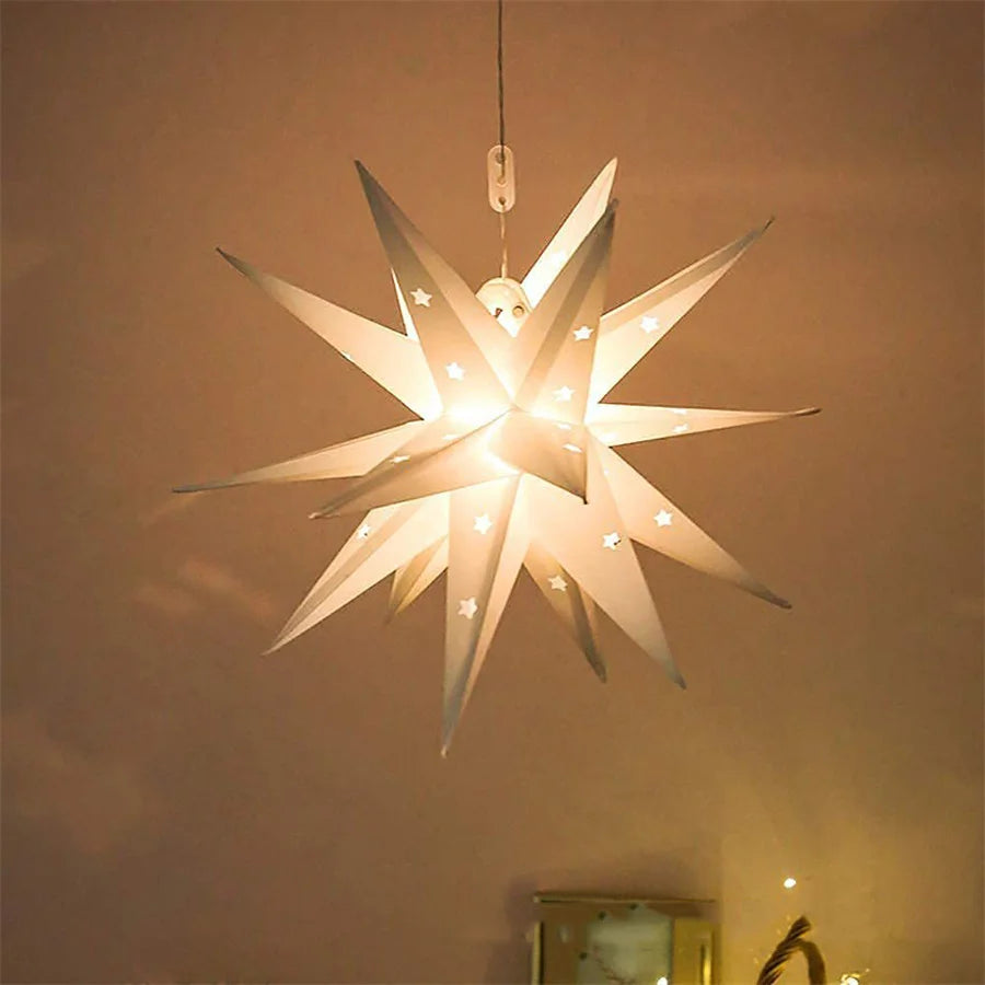 35/45/58CM Christmas Moravian Star Light Moravian Tree Top 3D LED Hanging Star Lantern Fairy Light For Holiday Wedding Decor