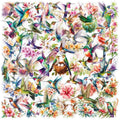 50/100PCS Cartoon Hummingbird Flower PET Graffiti Stickers Aesthetic Stationery DIY Decoration Scrapbooking Laptop Skateboard