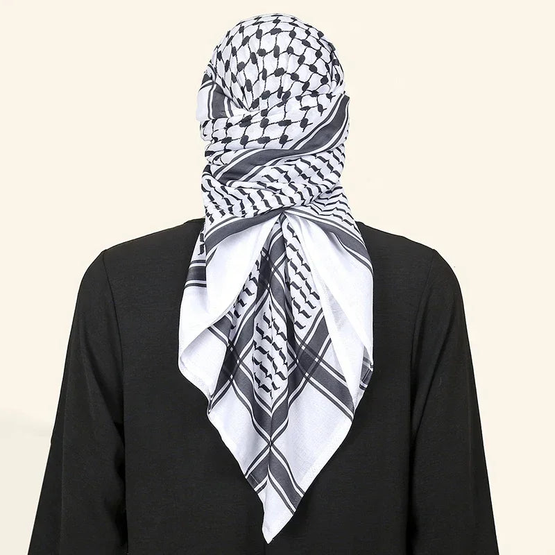 Islamic Print Polyester Scarf Men Arab Headwear Hijab Scarf Turban Arabic Headcover For Women Muslim Clothing Prayer Turbante