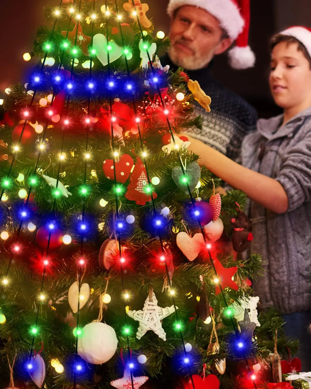 2.1M Christmas Tree LED String Lights App Control Garland LED Star String Waterfall DIY Xmas Tree Lights Festival Decoration