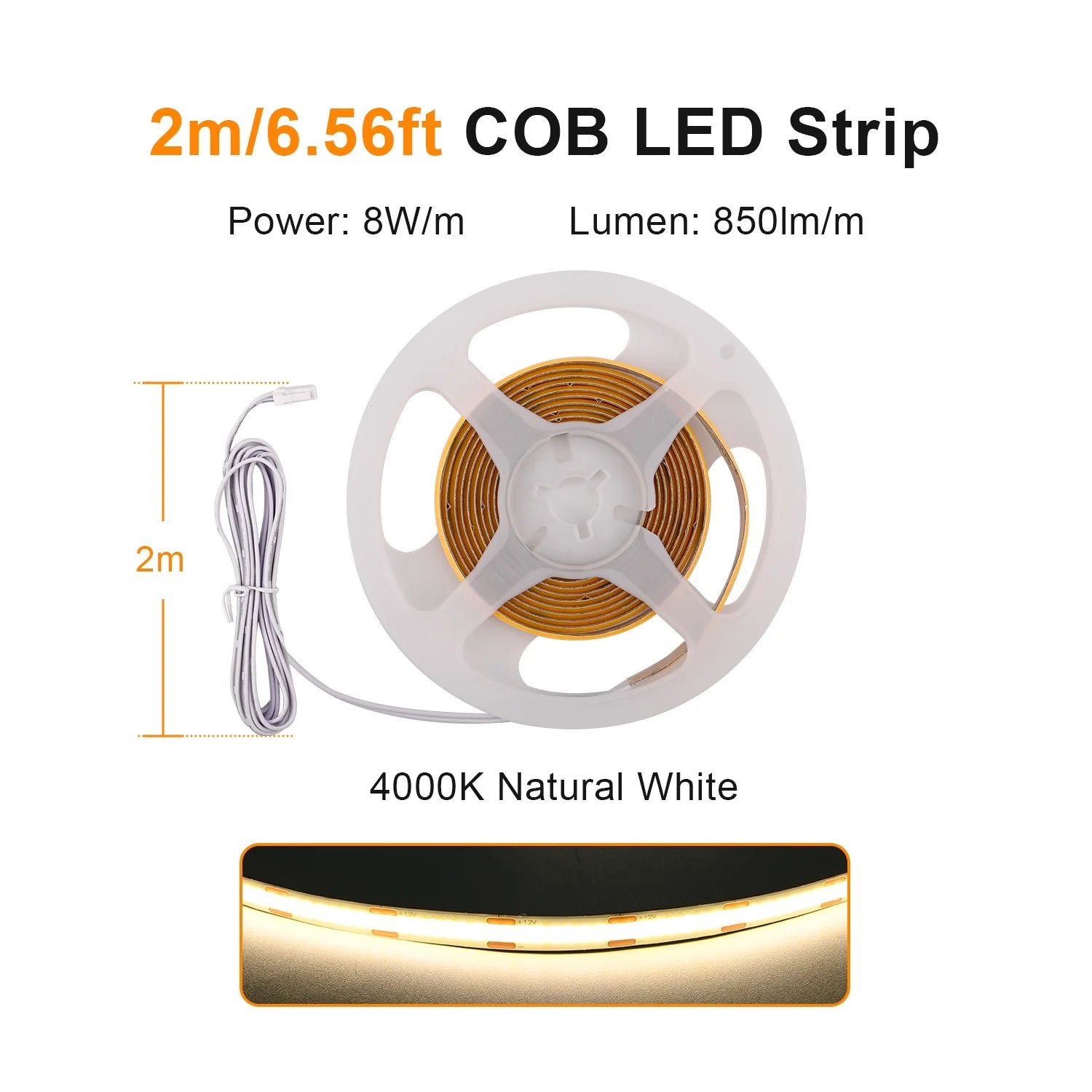 Under Cabinet COB LED Strip Light Collection Display Closet Bookcase Wardrobe Lamp Tape Penetrable Wood Dimmable Touch Sensor