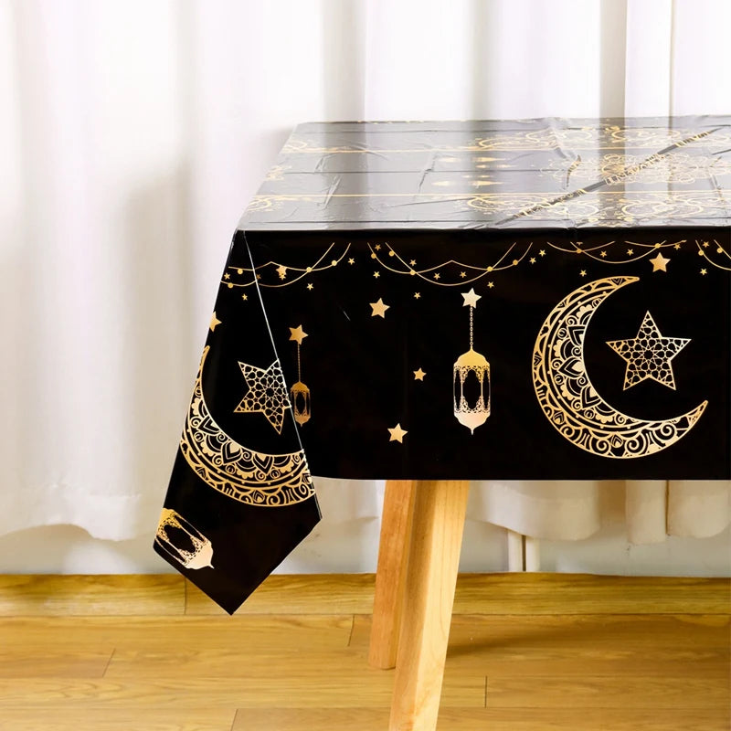 Eid Mubarak Tablecloths Ramadan Decoration for Home 2026 Islamic Muslim Party Decor Ramadan Tableware Supplies Eid Al Adha Gift
