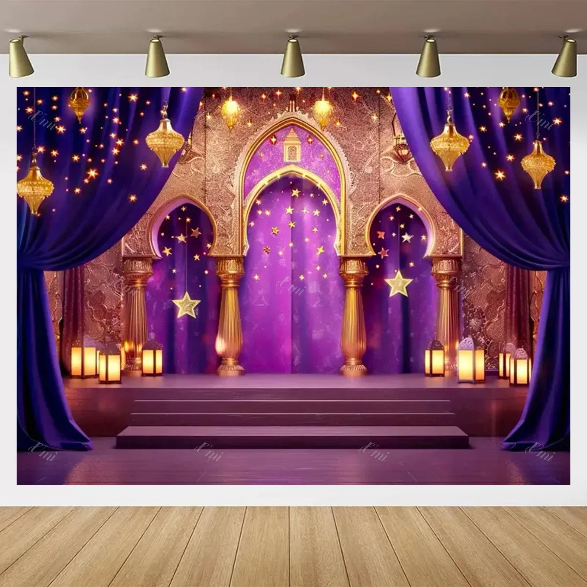 Eid Mubarak Backdrop for Photography EID Al Adha Muslim Ramadan Kareem Moon Lantern Islamic Eid al-Fitr Photo Background Props