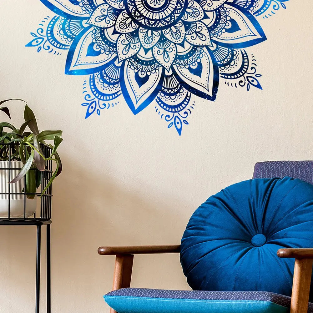 Mandala Lotus PVC Wall Sticker Eid Mubarak Lotus Flower Datura Zen Decorative Decals Sticker 30x90cm Home Wall Decoration