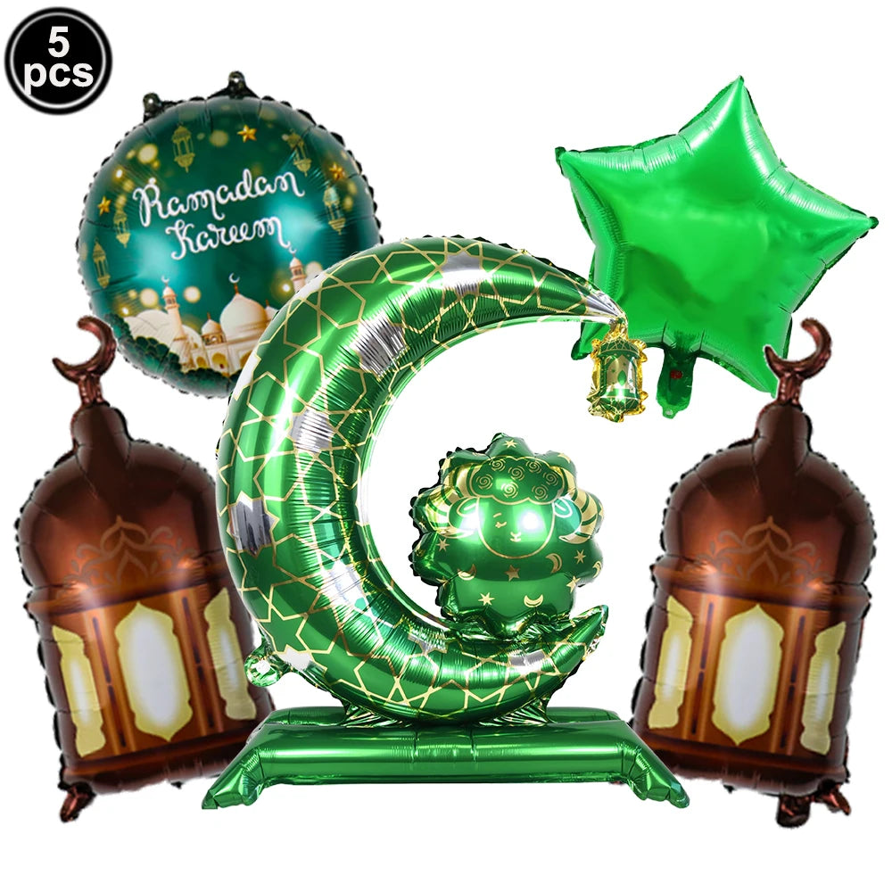 Eid Mubarak Banners Ramadan Mubarak Kareem Decorations Hanging Swirls Streamer Moon Star Party Decor lslam Muslim Party Supplies