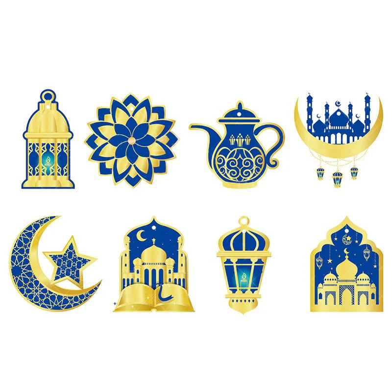 2026 Eid Mubarak Pulling Flag Ramadan Hanging Pendants Decoration  Middle East Festival Party Islamic Muslims Decor Ornaments