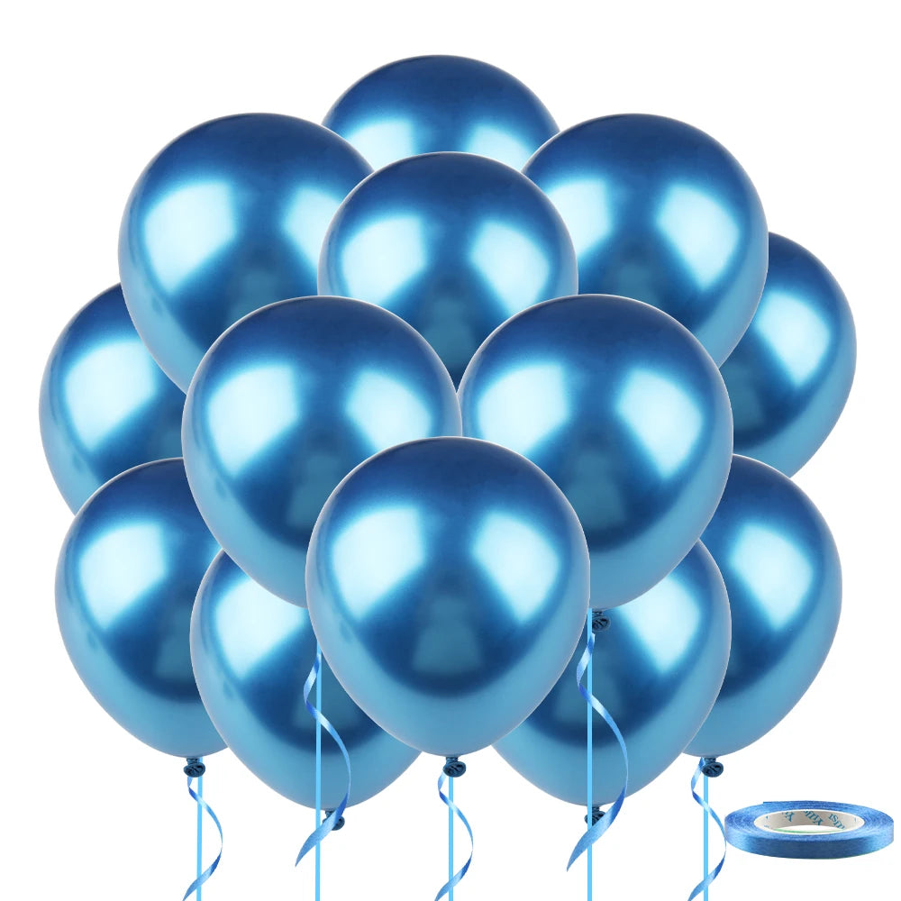 20pcs 12inch Confetti Metallic Metal Balloons Gold Blue Pink Latex Ballon Wedding Birthday Party Decoration Baby Shower Globos