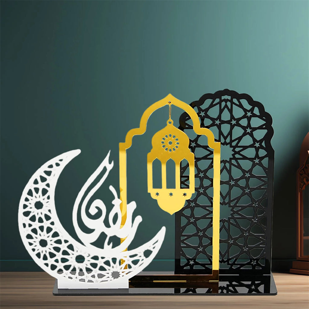 Eid Mubarak Hanging Lanterns Ramadan Decorations Star and Moon Table Centerpieces Islamic Festival Party Supplies