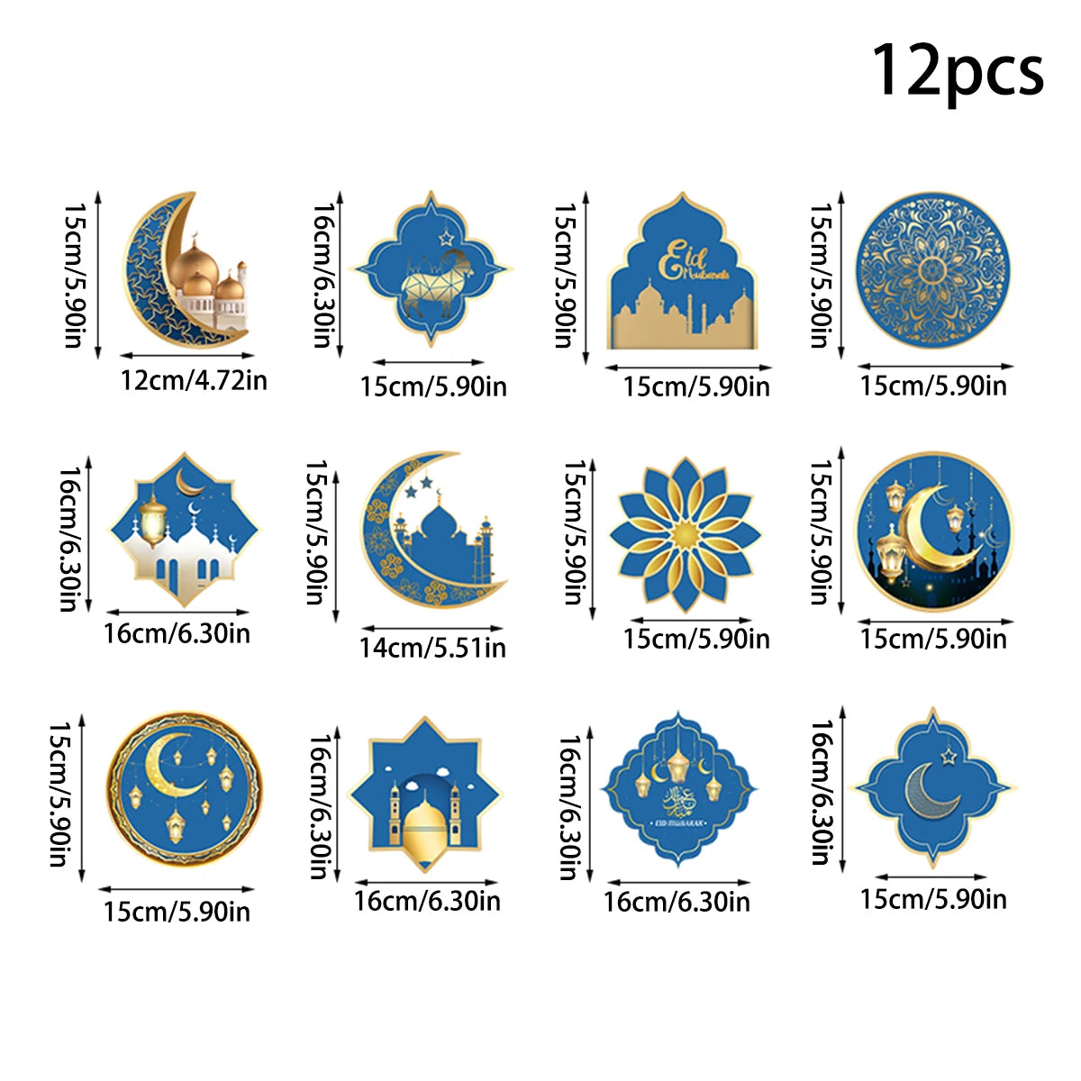 1Set Ramadan Mubarak Paper Banner Garland Hanging Pendant 2025 Islamic Muslim Party Moon Castle Decor EID Party Gift Supplies