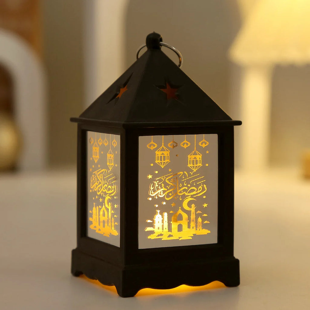 2025 Eid Mubarak Wind Lantern Ornaments Ramadan Led Portable Lamp Eid Al Adha Gifts Muslim Gurbang Ramadan Decoration for Home