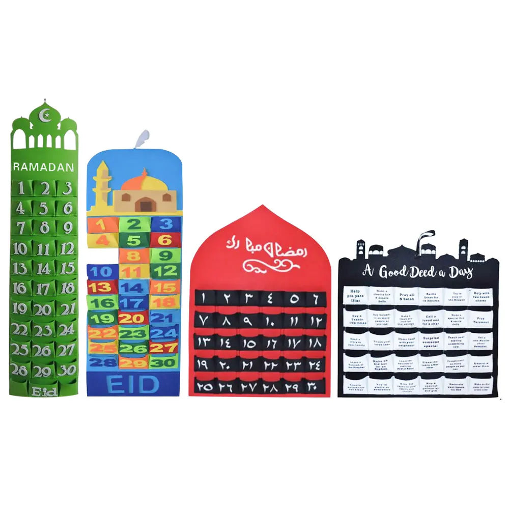 2026 Ramadan Countdown Calendar Eid Mubarak Felt Countdown Ramadan Calendar Muslim Party Decoration Craft Eid Al-Adha Ornament