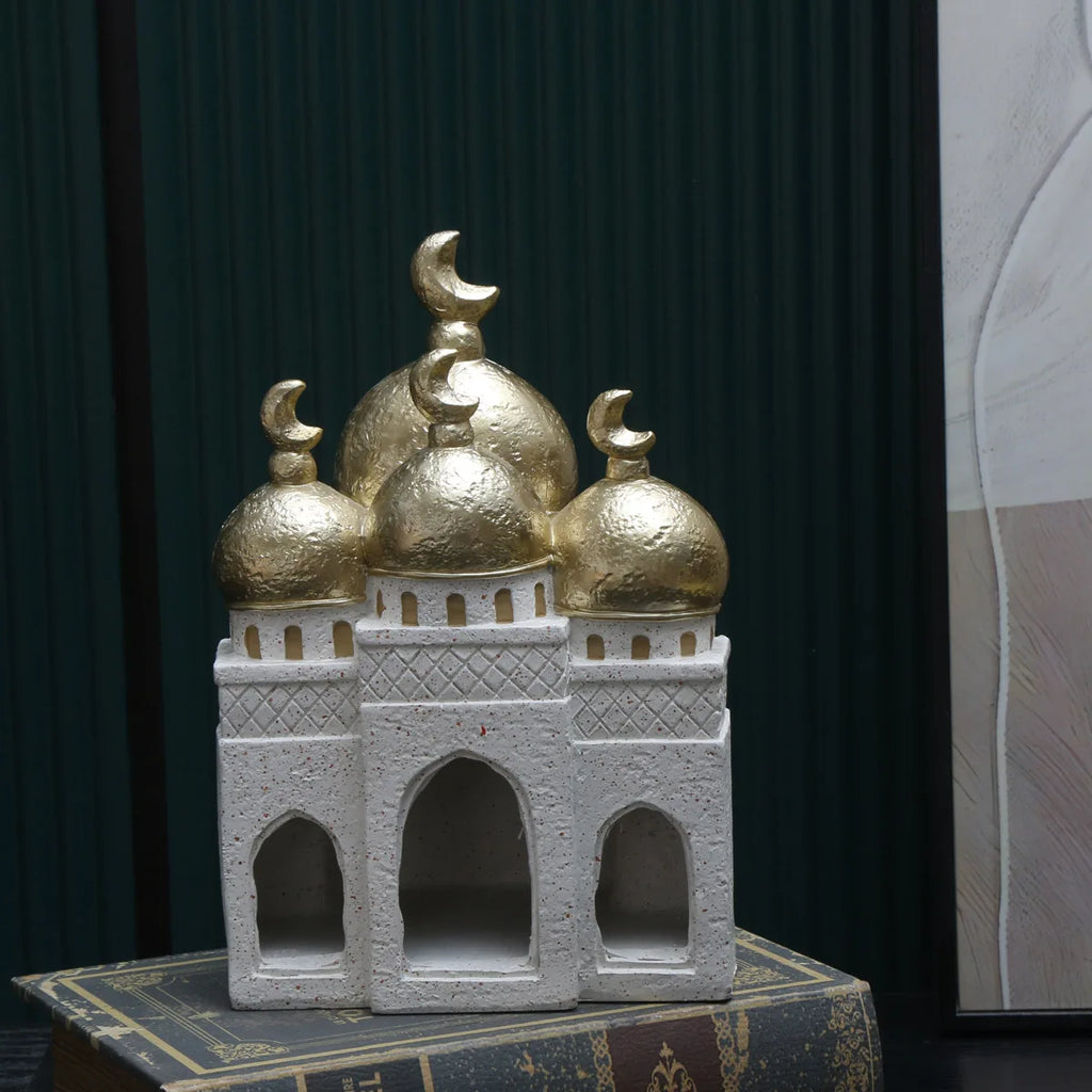 1 PC Candlestick Muslim Kaaba Dome Mosque Islamic Desktop Ornament Table Car Decor Crafts Gifts