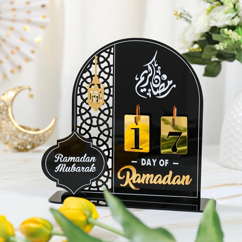 Ramadan Countdown Calendar Eid Mubarak Ornament Ramadan Decoration For Home 2025 Eid Aid Al-Adha Islam Muslim Party Supplies
