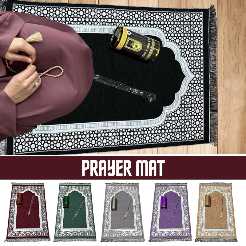 110x70cm Prayer Mat Set Prayer Rug Islamic Muslim Travel Worship Blanket Outdoor Portable Muslim Pray Mat Ramadan Gifts2025