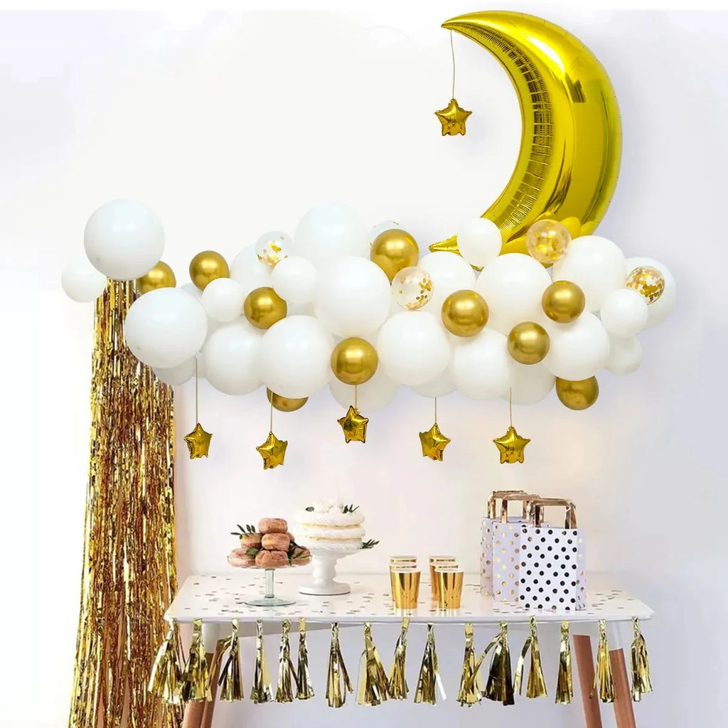 Eid Mubarak Balloons Background Ramadan Kareem Decoration Ramadan Mubarak Islamic Muslim Happy Eid Festival Party Supplies 2025