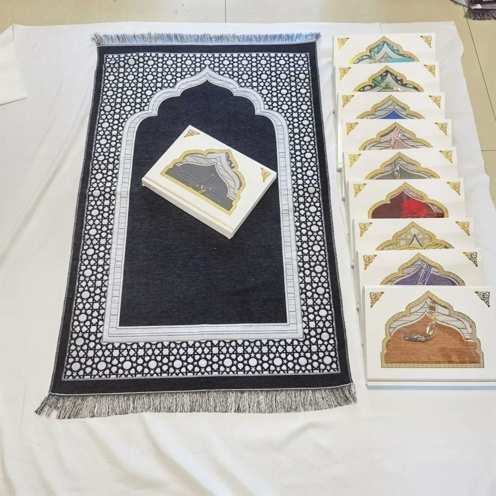 Printed Floor Mat 70x110cm Muslim Prayer Rug Non-slip Foldable Islamic Prayer Mat Rectangle Ethnic Style Janamaz Sajadah Eid