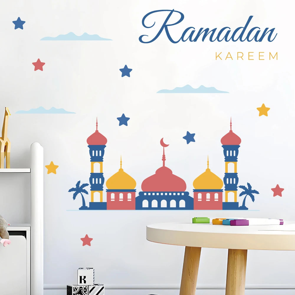 living room home decoration ramadan building wall sticker adhesive islamic arabic wall mural