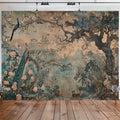 1pc Peacock Garden Tapestry, Art Flower Wall Hanging Art Deco Style Tapestry for Bedroom Living Room Decor 100x230cm