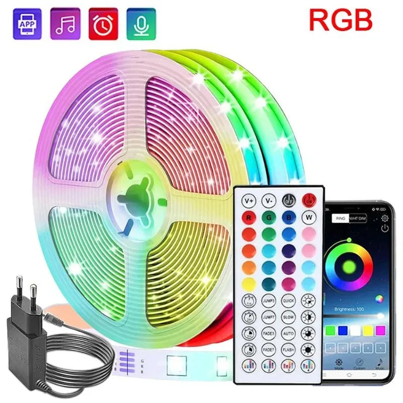 DC24V RGB Led Strip Light 10m 20m 30m 40m Bluetooth App Music Sync Led Lights Flexible Ribbon Diode Tape Home Room Decor