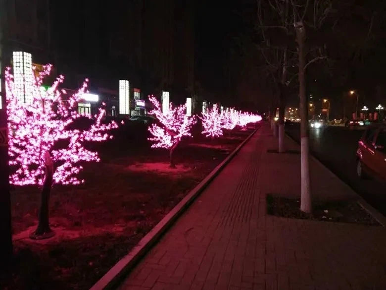 Natural Tree Trunk LED Artificial Cherry Blossom Tree Light – Outdoor & Indoor Decorative Lighting
