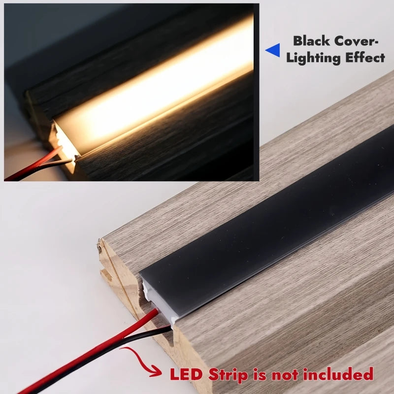 Black Flexible LED Neon Rope Lamp Silicone Tube Diffuser Recessed Channel For WS2811 WS2812B Waterproof Ribbon Neon Strip Lights