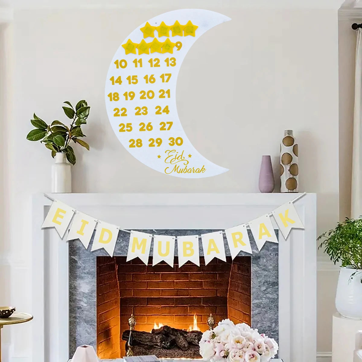 Eid Advent Calendar Ramadan Decoration for Home 2026 Ramadan Kareem Hanging Calendar Islamic Muslim Eid Al Adha Party Supplies