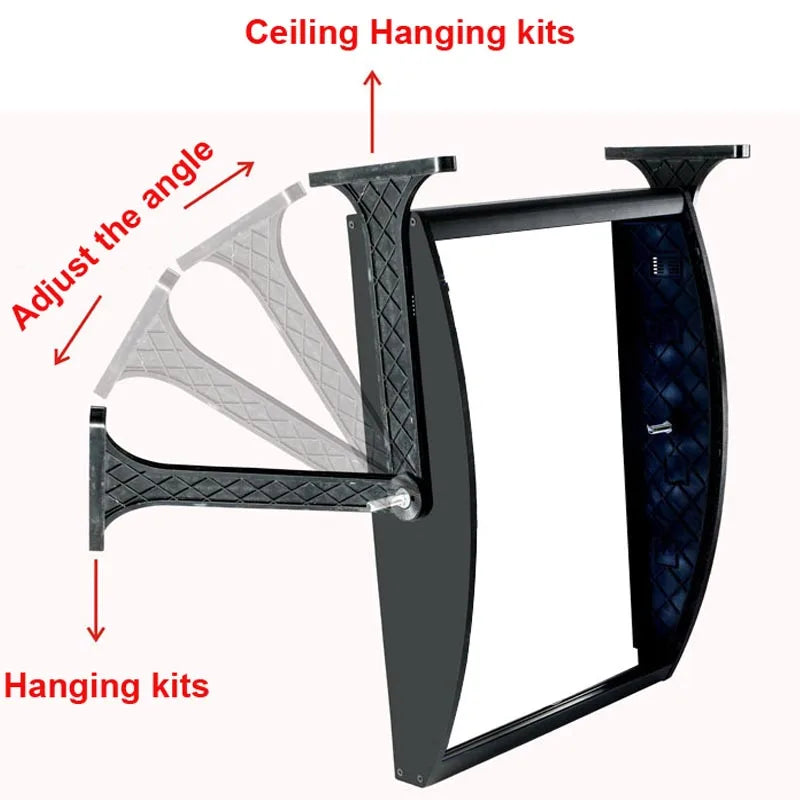 Ceiling Hanging Curved Menu Light Boxes, Illuminated Poster Frame for Restaurant, Cafe Store, 5 Graphics/Column