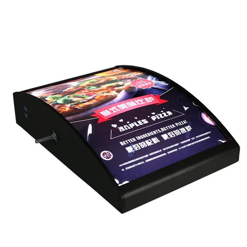 Ceiling Hanging Curved Menu Light Boxes, Illuminated Poster Frame for Restaurant, Cafe Store, 5 Graphics/Column