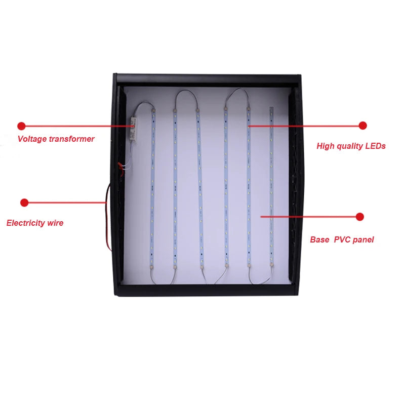 Ceiling Hanging Curved Menu Light Boxes, Illuminated Poster Frame for Restaurant, Cafe Store, 5 Graphics/Column