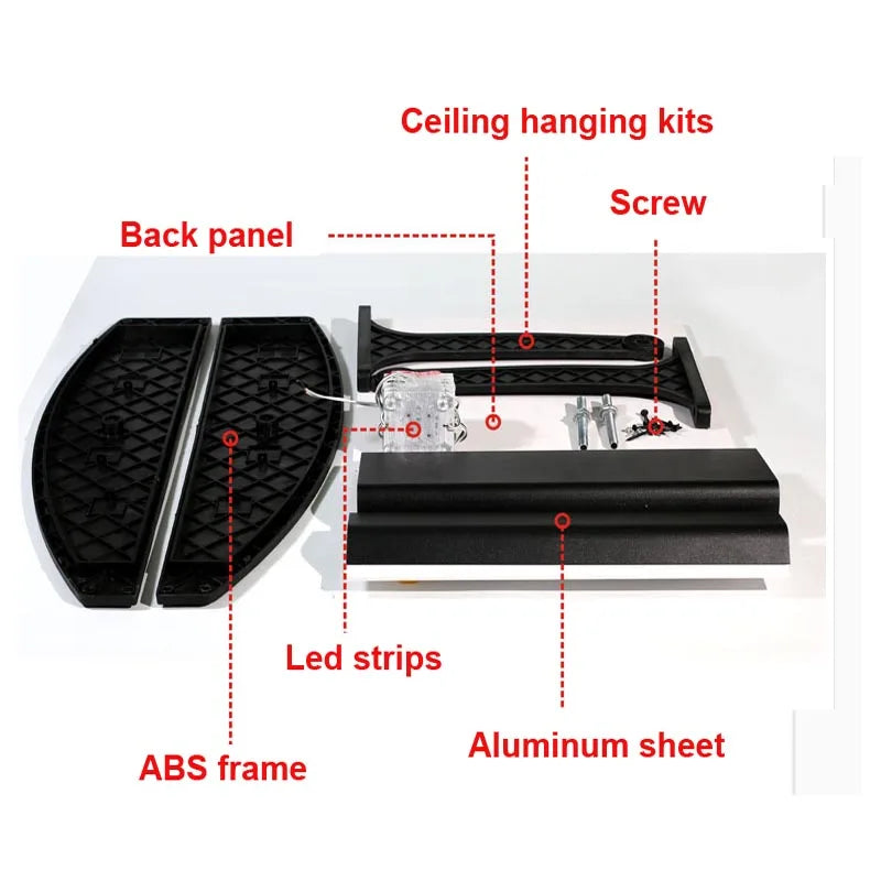 Ceiling Hanging Curved Menu Light Boxes, Illuminated Poster Frame for Restaurant, Cafe Store, 5 Graphics/Column