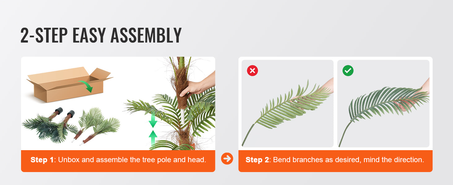 SucceBuy Artificial Palm Tree 4/5/6 FT Faux Plant Secure PE Material & Anti-Tip Tilt Protection Low-Maintenance Plant for Home