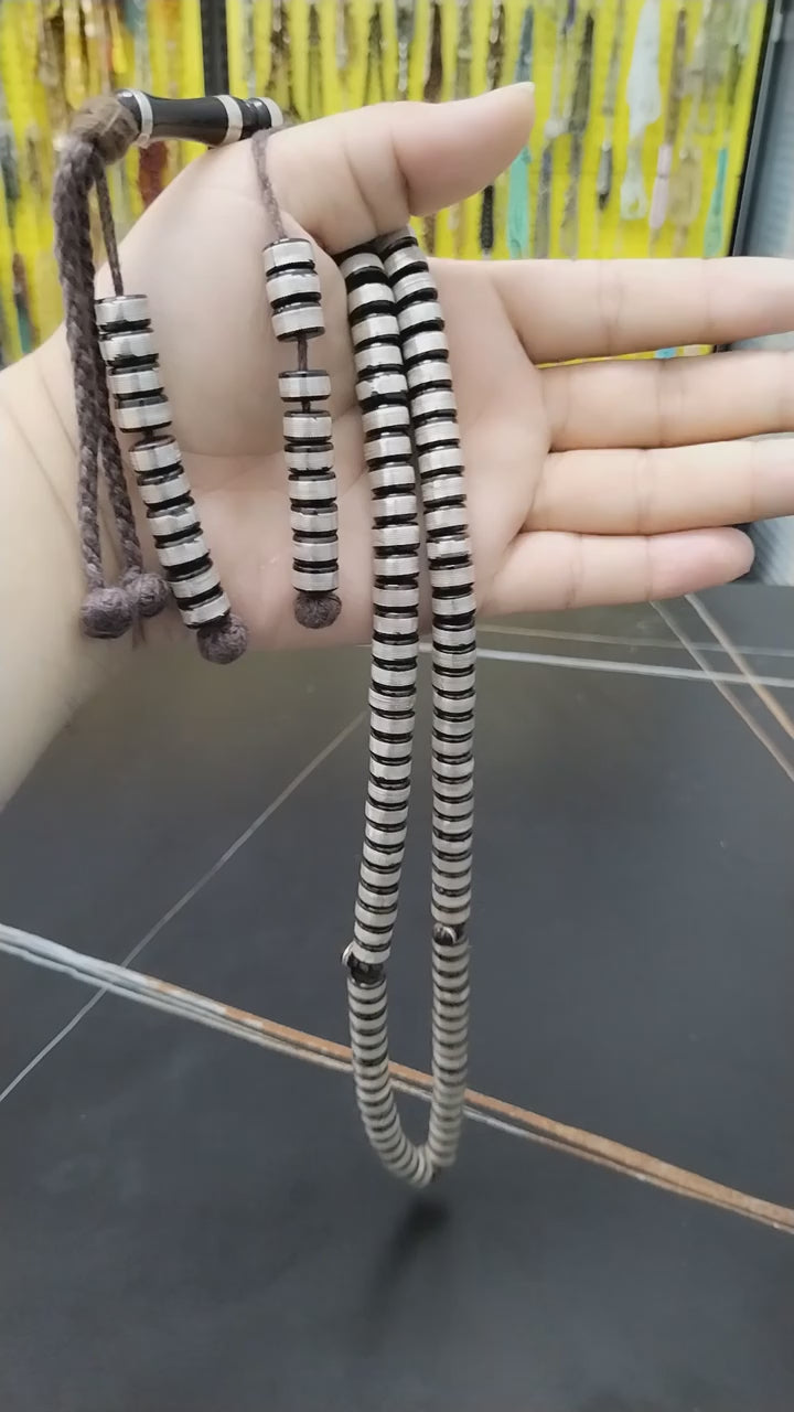 Tasbih 100beads kuka inlay Silver Handmade Collectible luxurious misbaha Bracelet muslim Ramadan eid gift