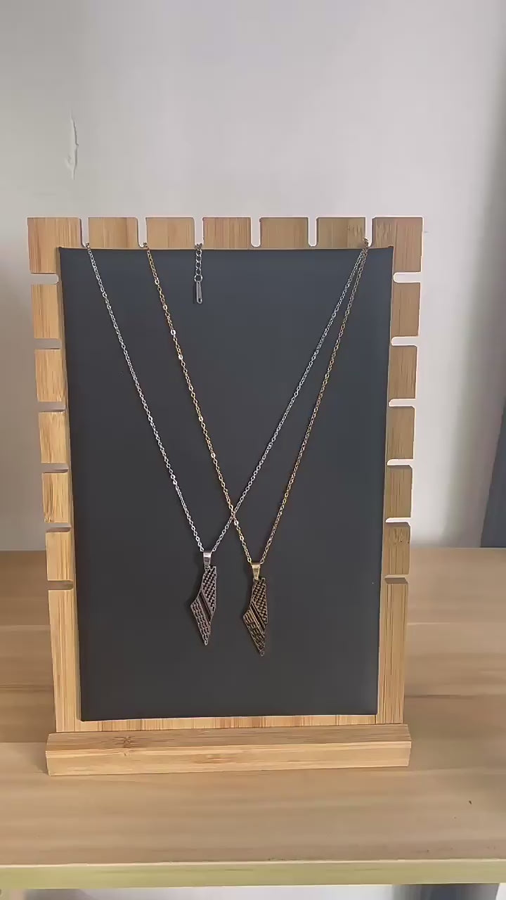 Stainless Steel Allah Necklace Arabic Calligraphy Shahada Pendant Necklace Muslim Islamic Jewelry