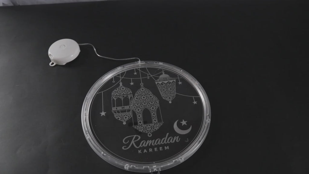 Ramadan Window Lights Eid Mubarak Decorations Moon Star Warm Lights Muslim Decorations for Door Home Eid Al Fitr Party Supplies