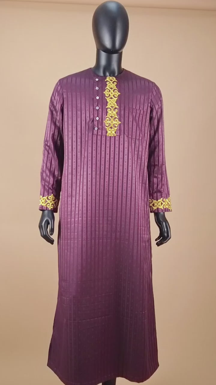Muslim Jubba for Men Quality Thobe Tailor Made Single Breasted Loose Casual Style Long Robe for Event Wedding