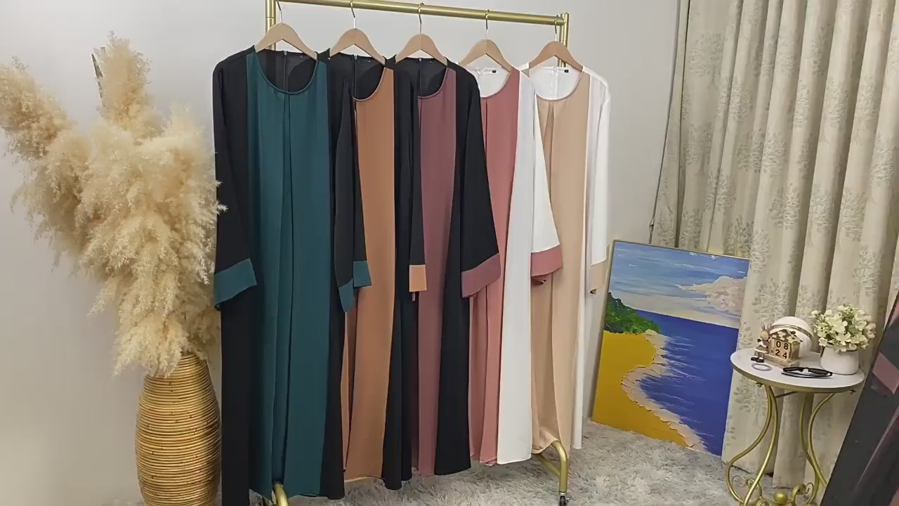 Ramadan Eid Luxury Splicing Two-Piece Style Abaya for Women – Dubai Kaftan Modest Islamic Dress Marocain Femme
