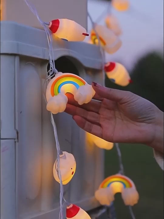 1PACK Rainbow, Star & Cloud String Lights, LED Decorative Fairy Light, Battery Powered Twinkle Lights for Party & Bedroom Decor