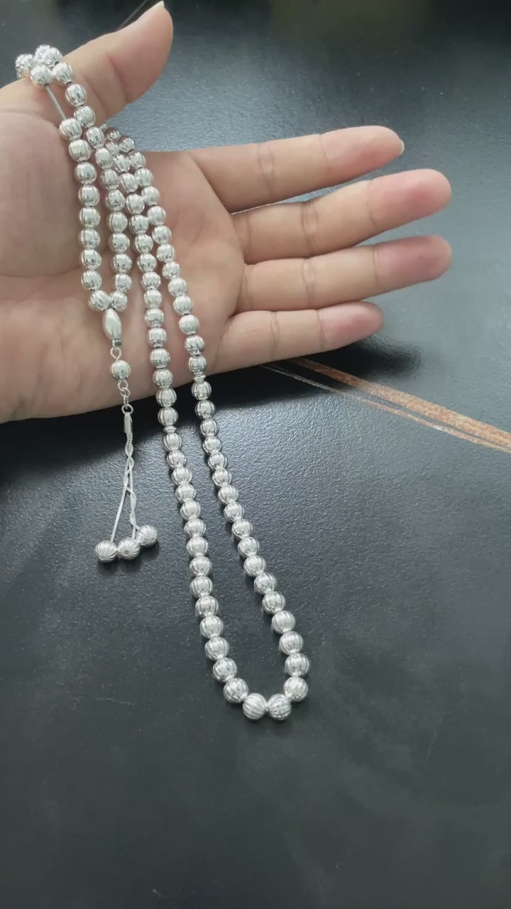 99 beads 100% Real 925 sterling silver Tasbih 925 pure silver Rosary Muslim bracelet islamic Ramadan luxurious Eid gift
