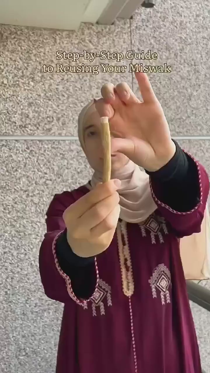 1PCS Portable Natural Miswak Toothbrush – Traditional Teeth Whitener & Manual Tooth Care Stick Fresher Breath for Travel