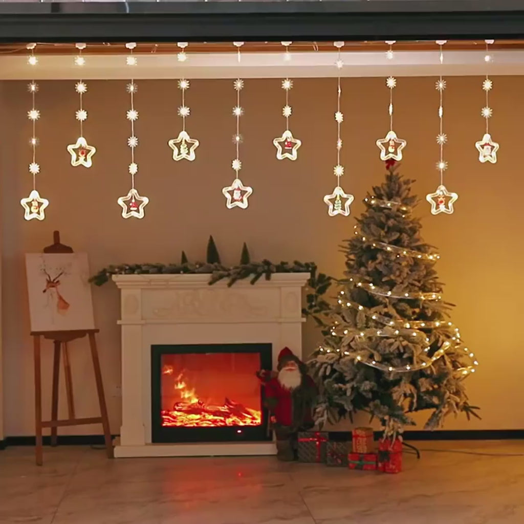 LED Moon, Star & Heart String Lights – Holiday Party & Room Decoration
