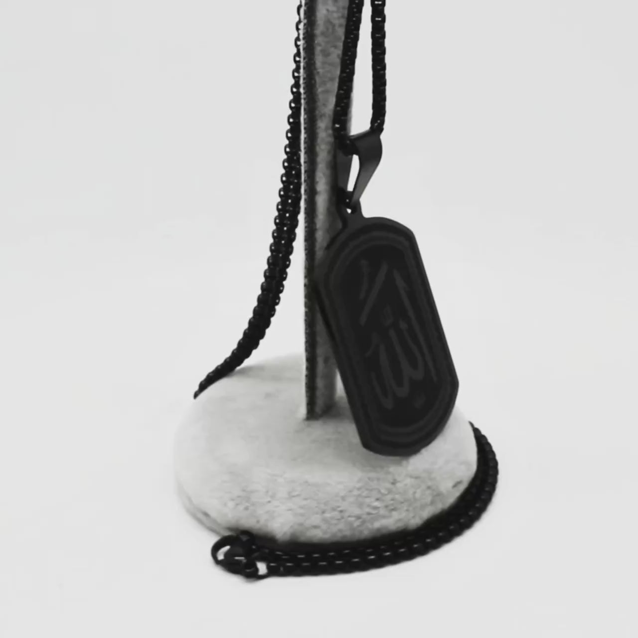 Islamic Arab Allah Blessing God Pendant Necklaces for Men/Women Stainless Steel Black Color Arabic Islam Chain Necklace Jewelry