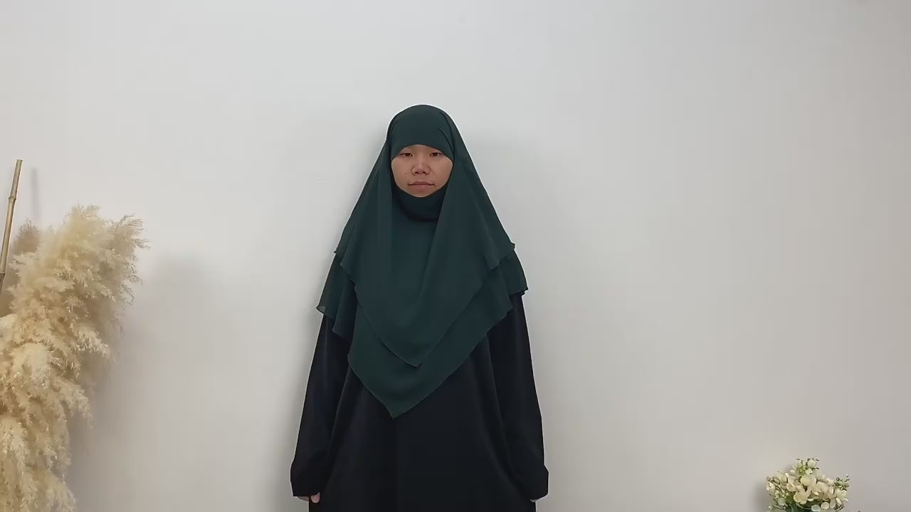 Chiffon Full Cover Scarf Niqab Women Muslim Summer Amira Hijab Islamic Khimar Arab Eid Ramadan Turban Islamic Solid Color