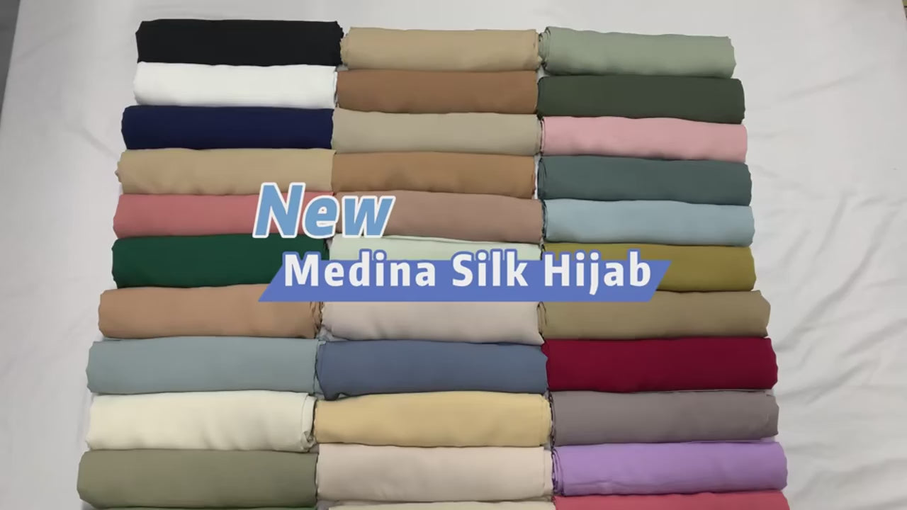 New Medina Silk Chiffon Hijab Premium Chiffon Muslim Hijabs Scarf For Women Heavy Poka Chiffon Shawl Headscarf Wrap Islam Turban