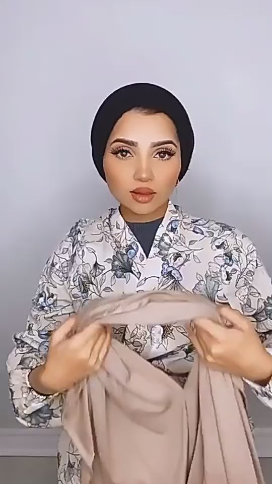 Muslim Premium Jersey Hijab Scarf Women Instant Hijab Unequal Length On Both Sides Easy to Wear Soft Jersey Plain Shawl Wraps