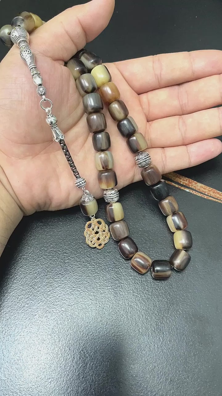 Natural ox horn Tasbih Men 33 prayer beads rosary Muslim rosary arabic misbaha turkish islamic Collection level bracelet