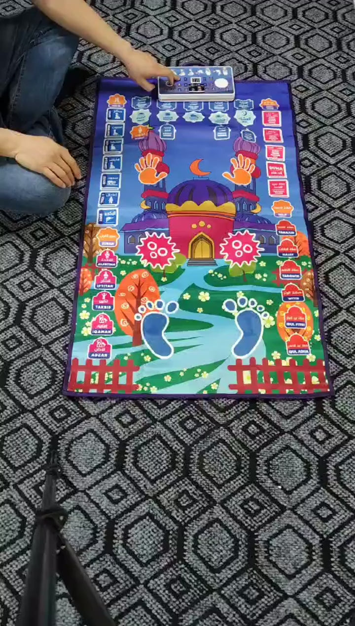 Electronic Interactive Worship Blanket Islamic Eid Mubarak Electric Prayer Mat Carpet Muslim Children Educational
