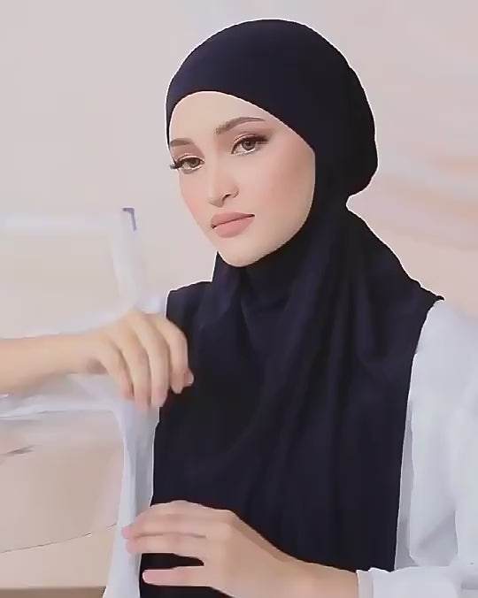 Malaysian Solid Modal Jersey Hijab Strap Instant Hijab Scarf For Muslim Woman Hijabs Wrap Lady Casual Headband Ethnic Turban