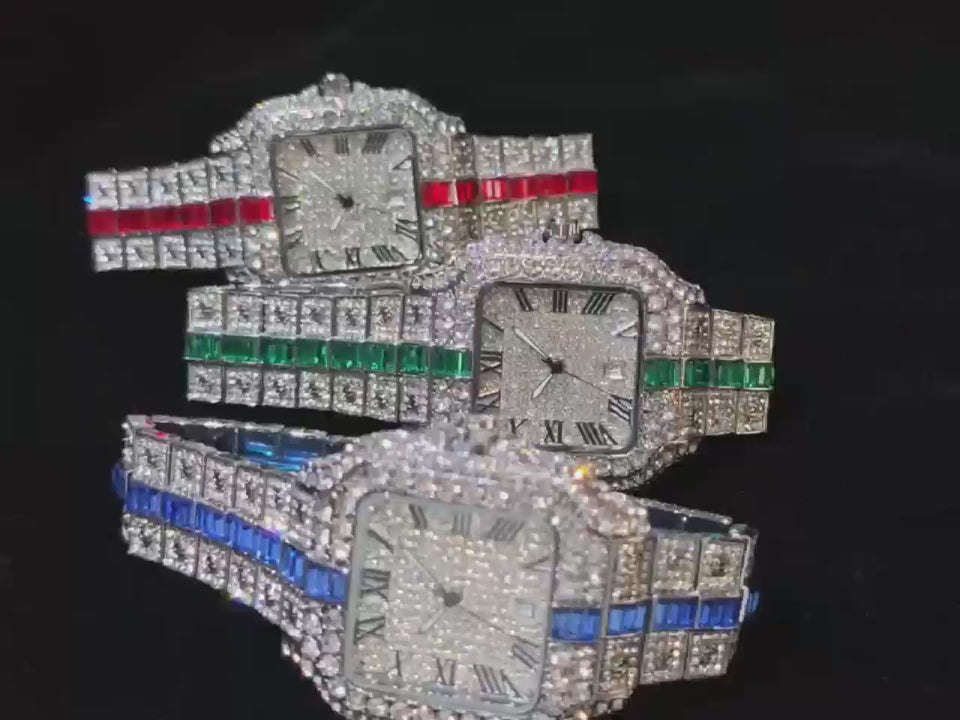 Hot Fashion Full Diamond Watch Men UNIGUET Brand Hip Hop Iced Out Bling Jewelry Square Quartz Wristwatch For Man Dropshipping