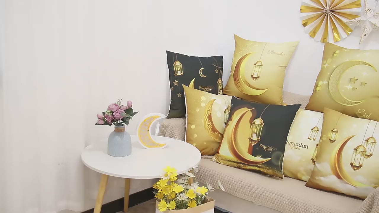 EID Mubarak Decor Cushion Cover Ramadan Decor for Home 2026 Islamic Muslim Ramadan Kareem EID Al Adha Gift Sofa Pillowcase 4Pcs